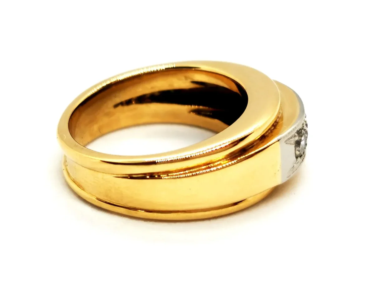 Bague Art déco Or jaune, Or blanc Diamant – Image 7