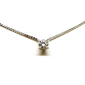 Collier Chaîne + pendentif Or blanc Diamant