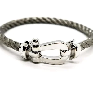 Fred Bracelet Câble Force 10 Or blanc, Acier