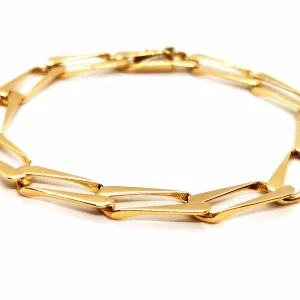 Caplain saint andré Bracelet Maille gourmette  Or jaune Saphir