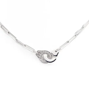 Dinh van Collier Menottes Or blanc Diamant