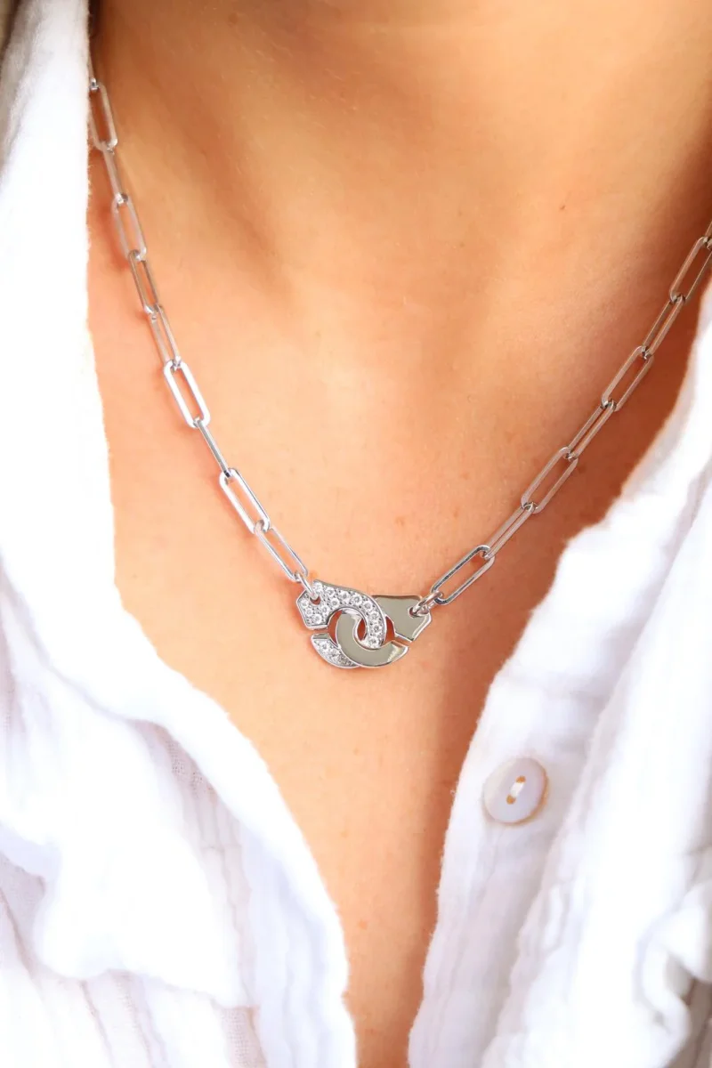Dinh van Collier Menottes Or blanc Diamant – Image 3