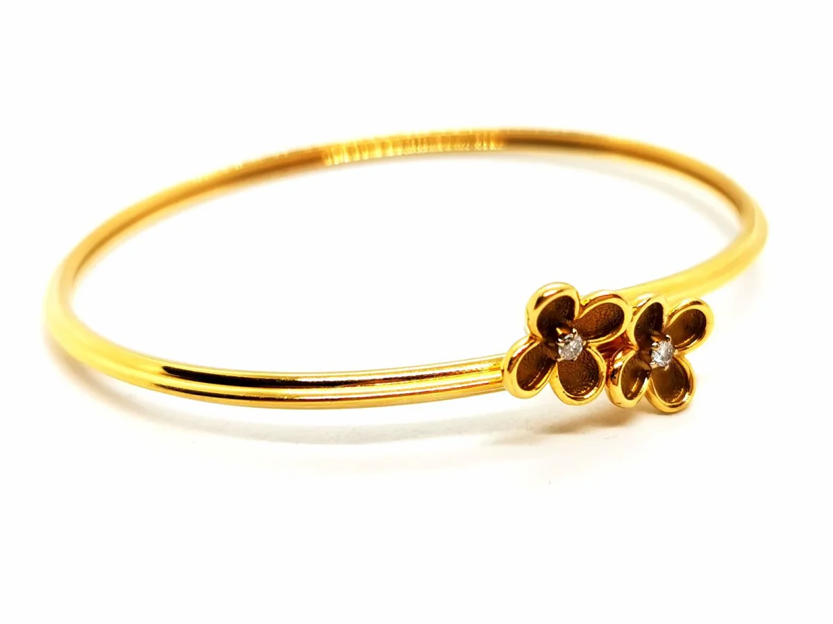 Bracelet Jonc Or jaune Diamant – Image 5