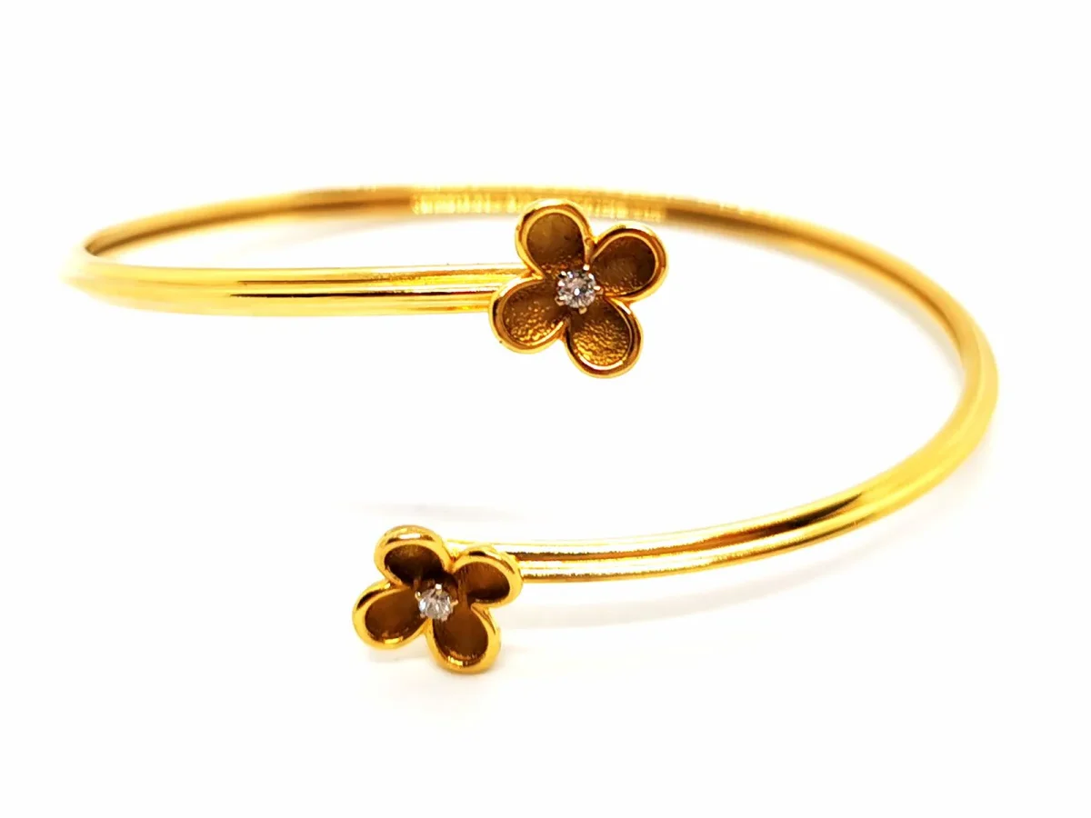 Bracelet Jonc Or jaune Diamant – Image 9