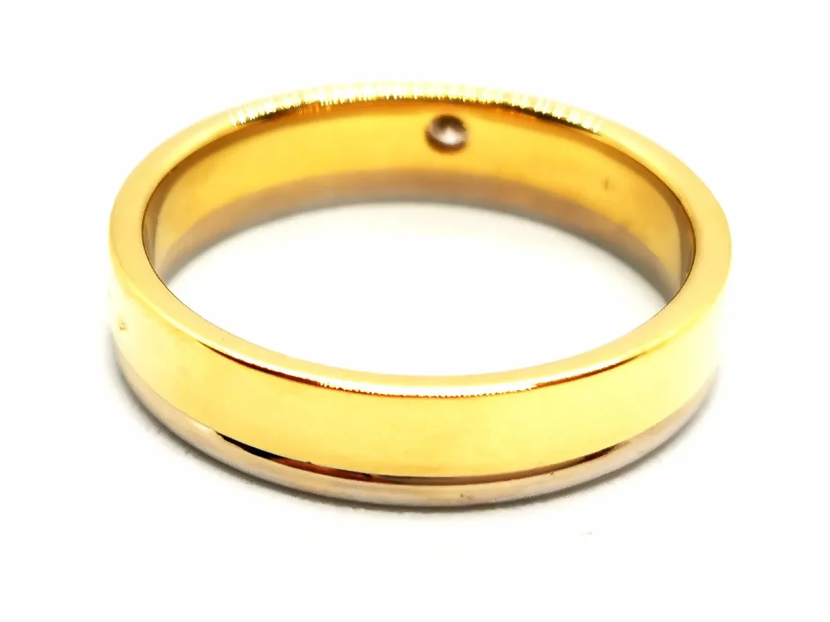 Bague Alliance Or jaune, Or blanc Diamant – Image 5