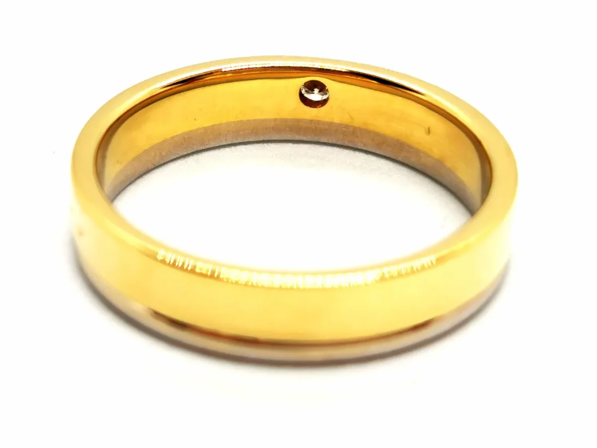 Bague Alliance Or jaune, Or blanc Diamant – Image 6