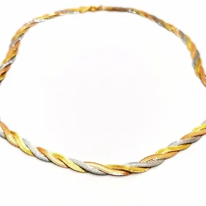 Collier 3 ors Or rose, Or jaune, Or blanc