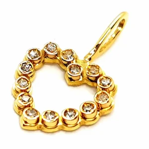 Pendentif Coeur Or jaune Diamant