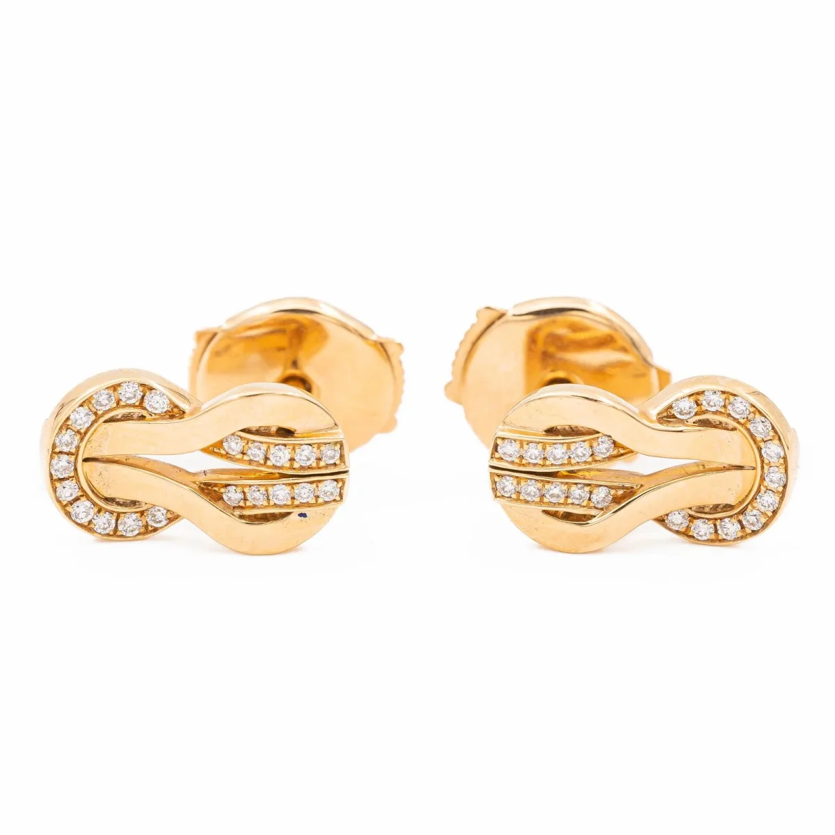 Fred Boucles d'oreilles Puces Chance infinie Or rose Diamant – Image 4