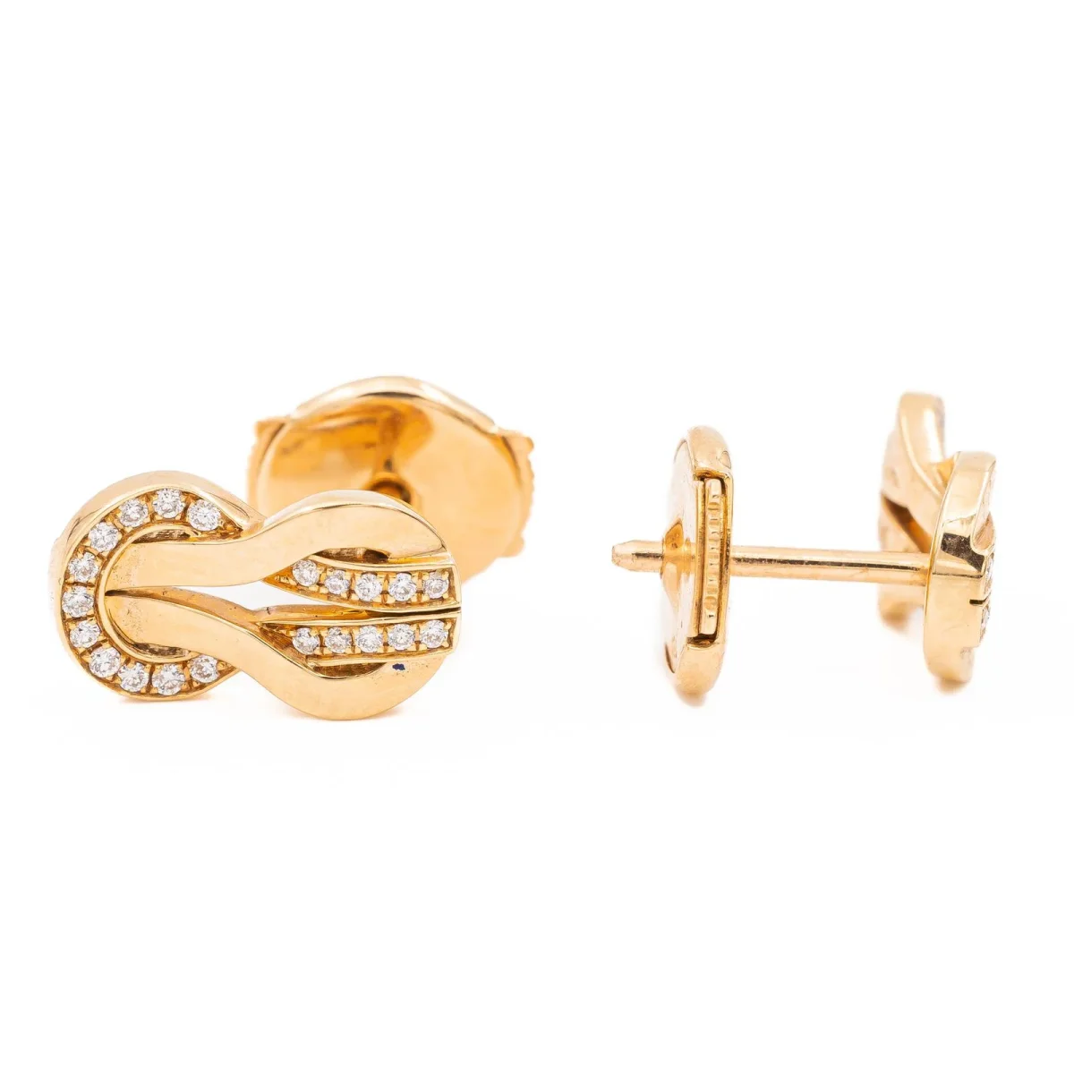 Fred Boucles d'oreilles Puces Chance infinie Or rose Diamant – Image 6