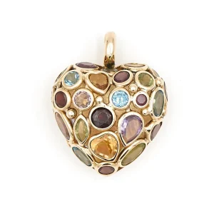 Pendentif Or jaune Améthyste, Topaze, Péridot