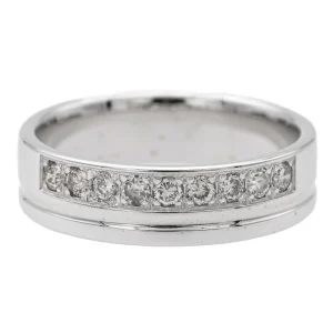 Bague Demi alliance Or blanc Diamant