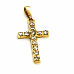 Pendentif Croix Or jaune Diamant