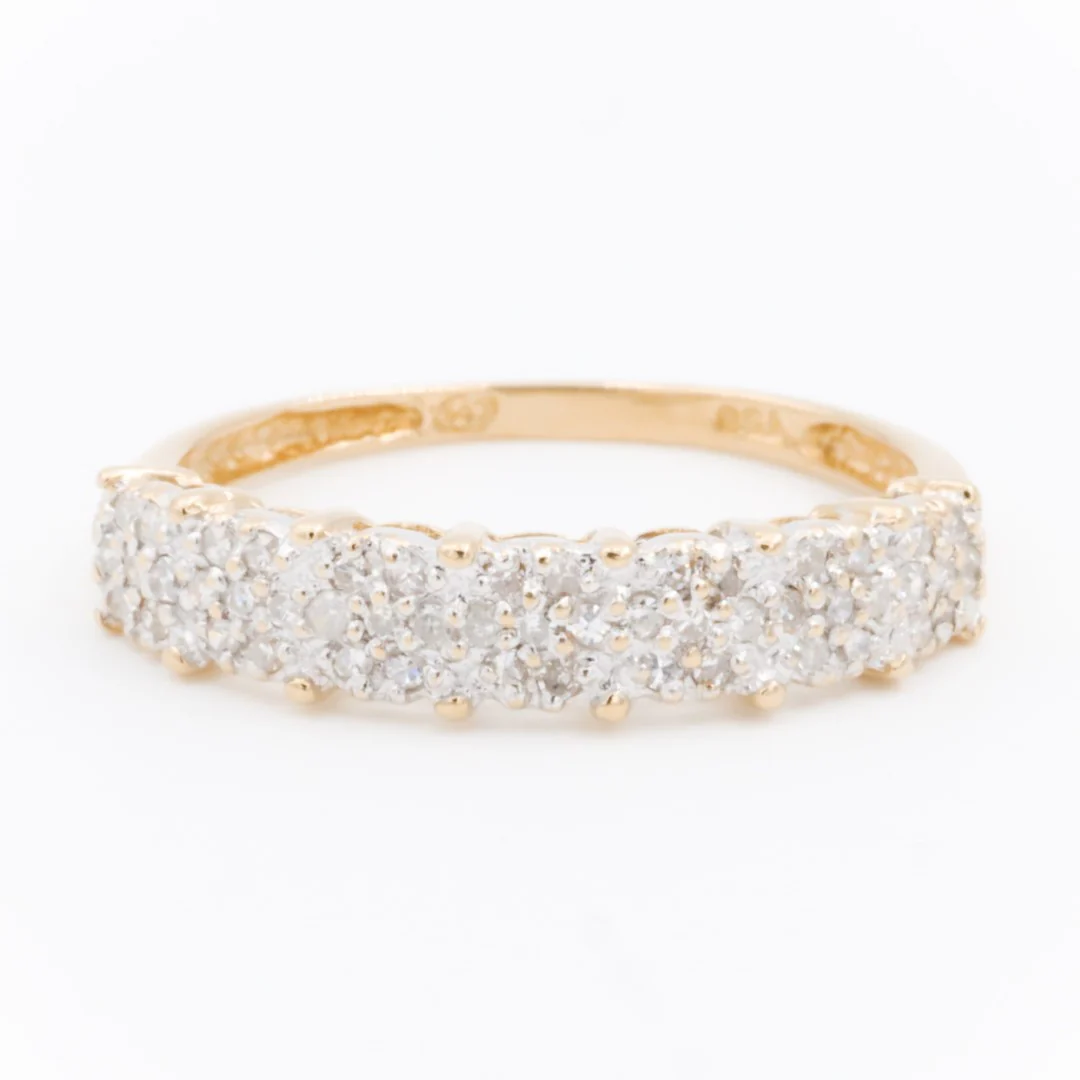 Bague Alliance Or jaune, Or blanc Diamant – Image 2