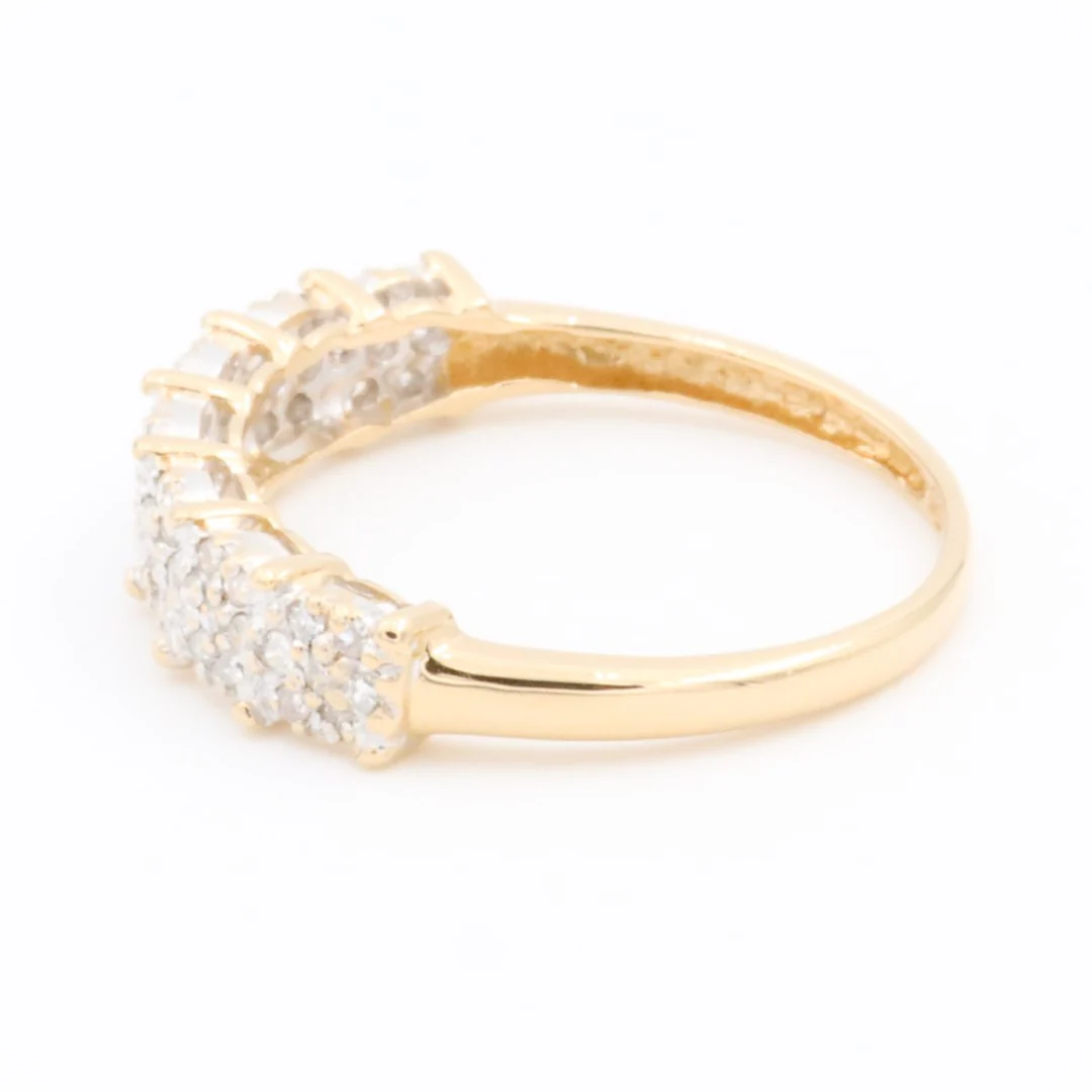 Bague Alliance Or jaune, Or blanc Diamant – Image 4
