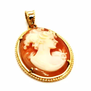 Pendentif Camée Or jaune Agate