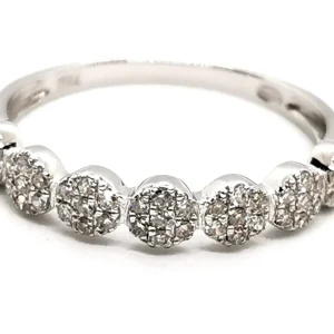 Bague Demi alliance Or blanc Diamant