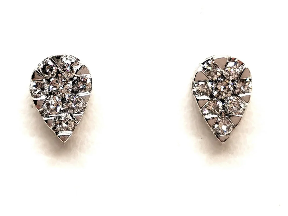 Boucles d'oreilles Or blanc Diamant – Image 2