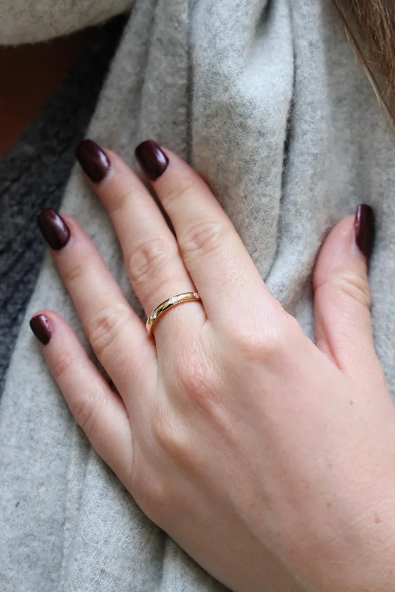 Bague Alliance Or jaune Diamant – Image 3