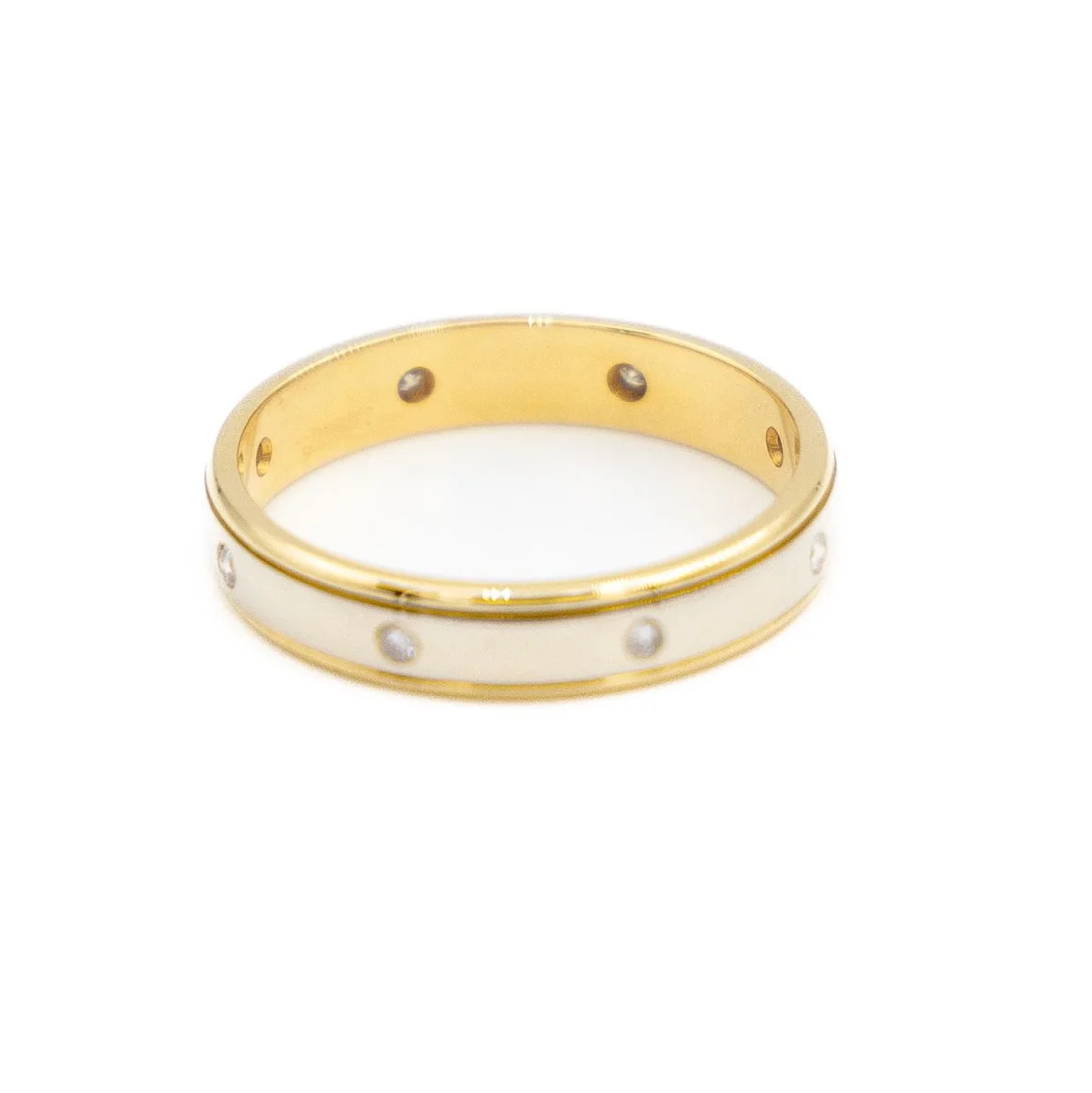 Bague Alliance Or jaune, Or blanc Diamant – Image 5