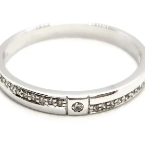 Bague Demi alliance Or blanc Diamant