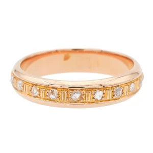 Bague Demi alliance Or rose Diamant