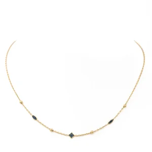 Collier Chaîne Or jaune Saphir