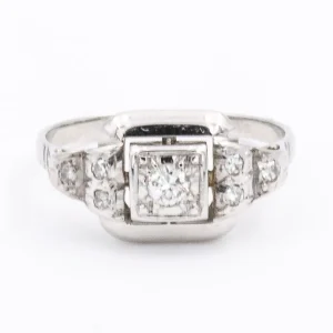 Bague Art déco Or blanc Diamant