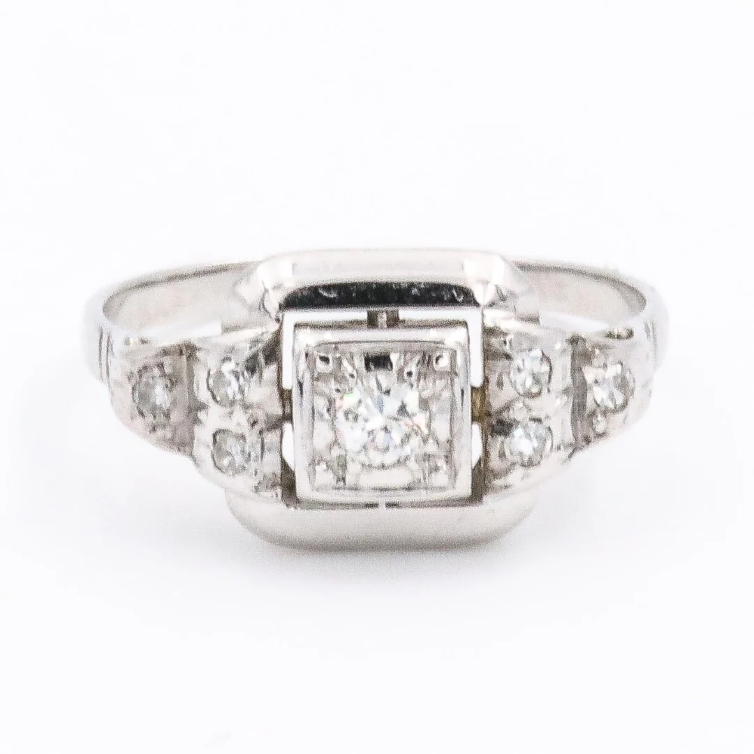 Bague Art déco Or blanc Diamant