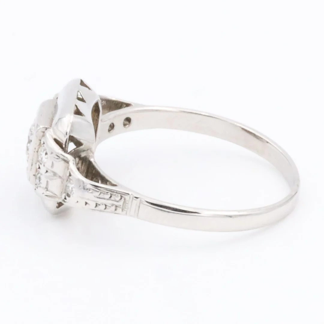 Bague Art déco Or blanc Diamant – Image 5