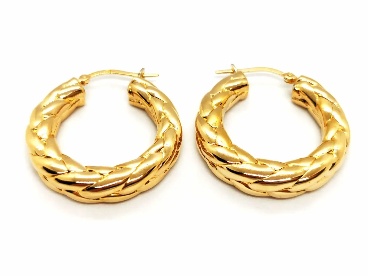 Boucles d'oreilles Créoles Or jaune – Image 2
