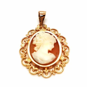 Pendentif Camée Or jaune Agate
