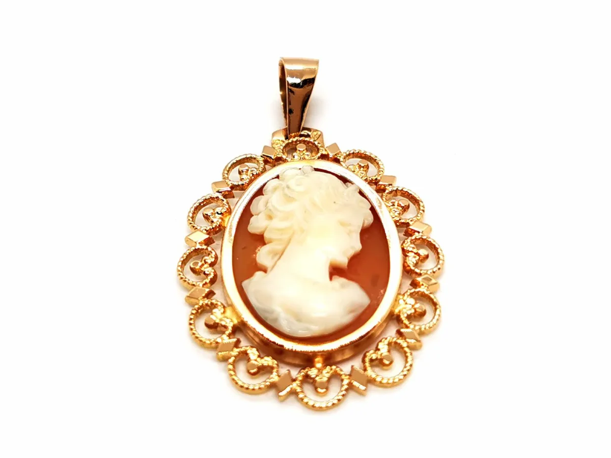 Pendentif Camée Or jaune Agate – Image 2
