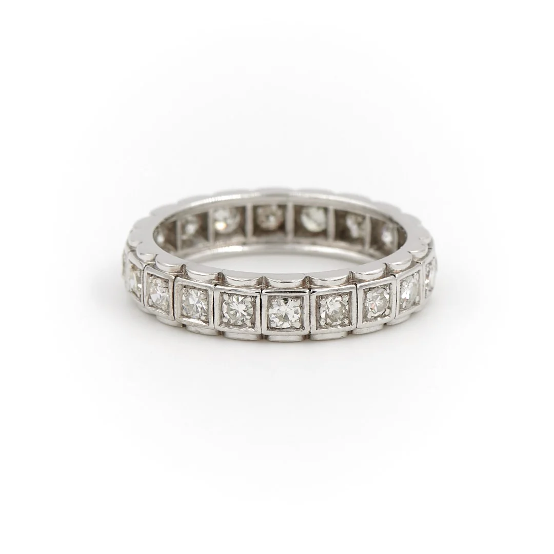 Bague Alliance Or blanc Diamant – Image 2