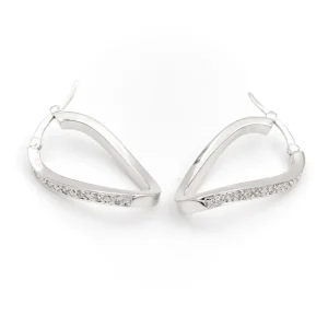 Boucles d'oreilles Créoles Or blanc Diamant