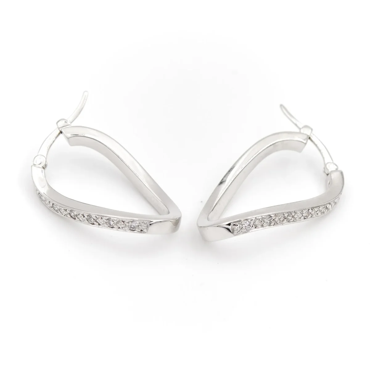 Boucles d'oreilles Créoles Or blanc Diamant