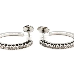 Boucles d'oreilles Créoles Or blanc Diamant