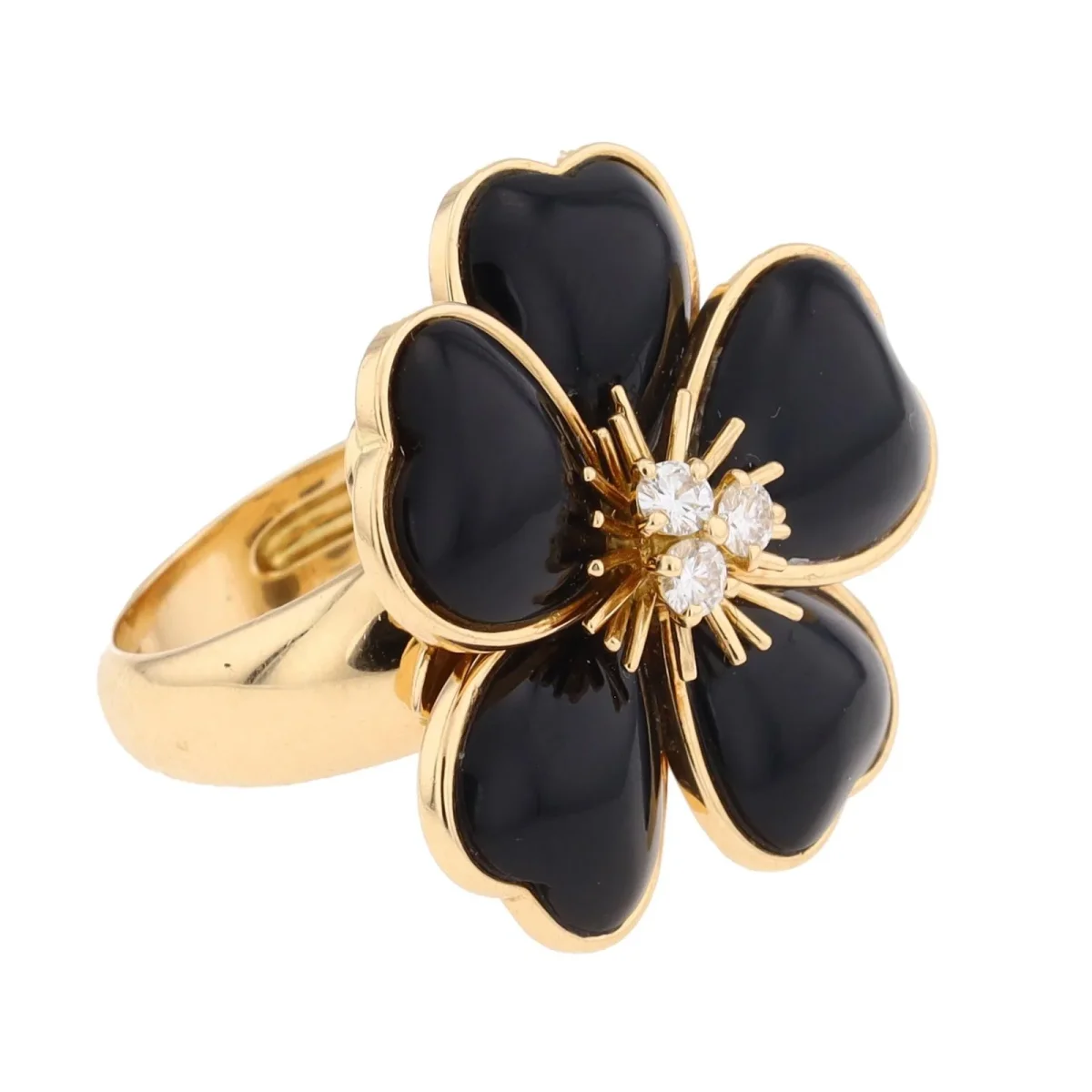 Van cleef & arpels Bague Rose de noel Or jaune Diamant, Onyx – Image 6