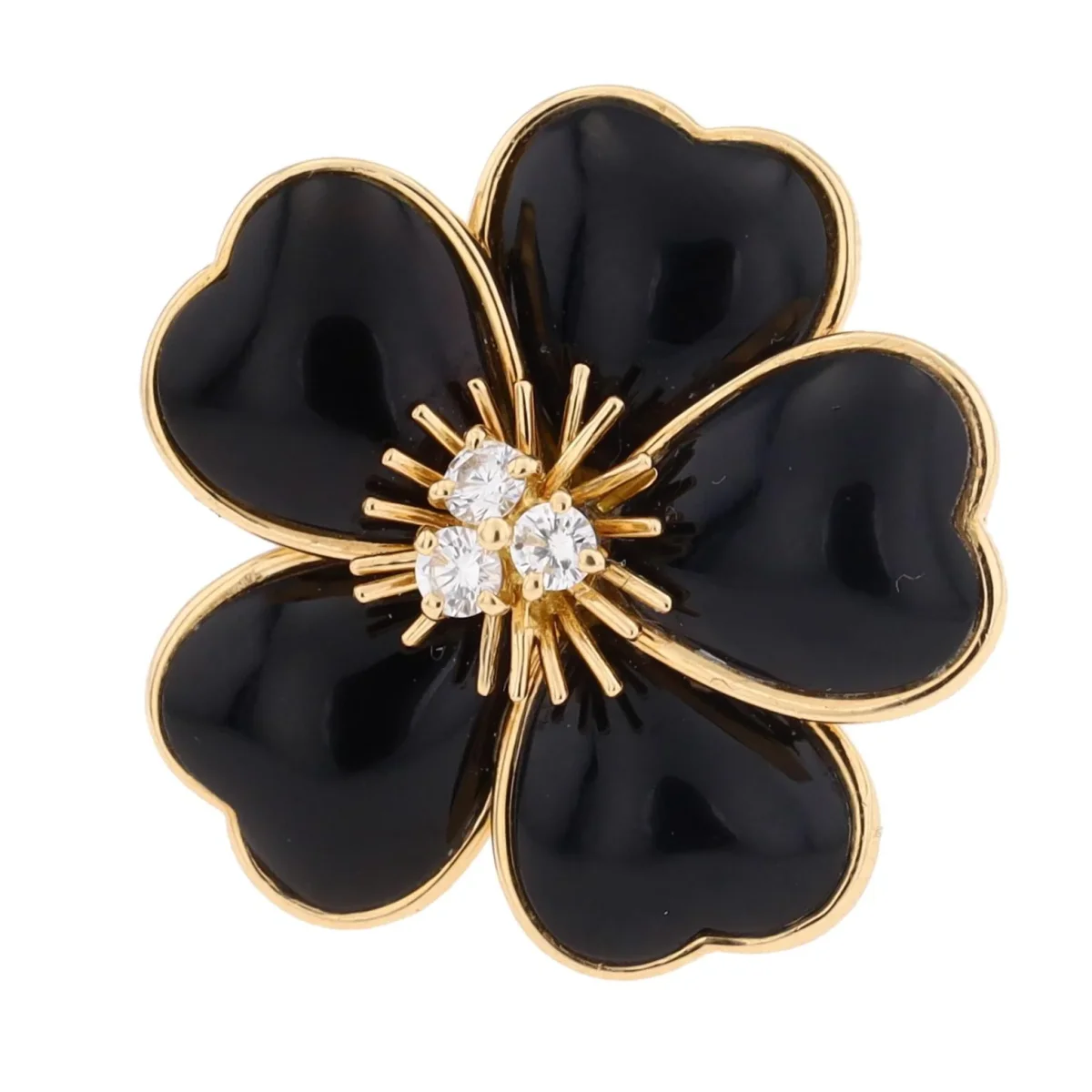 Van cleef & arpels Bague Rose de noel Or jaune Diamant, Onyx – Image 8