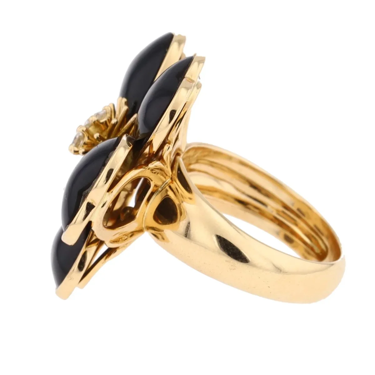 Van cleef & arpels Bague Rose de noel Or jaune Diamant, Onyx – Image 9
