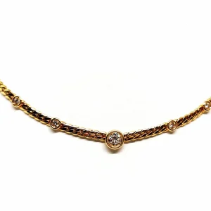 Collier Maille anglaise Or jaune Diamant