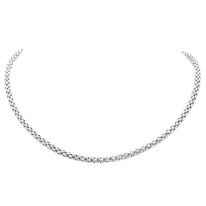 Fope Collier Maille pop-corn  Or blanc
