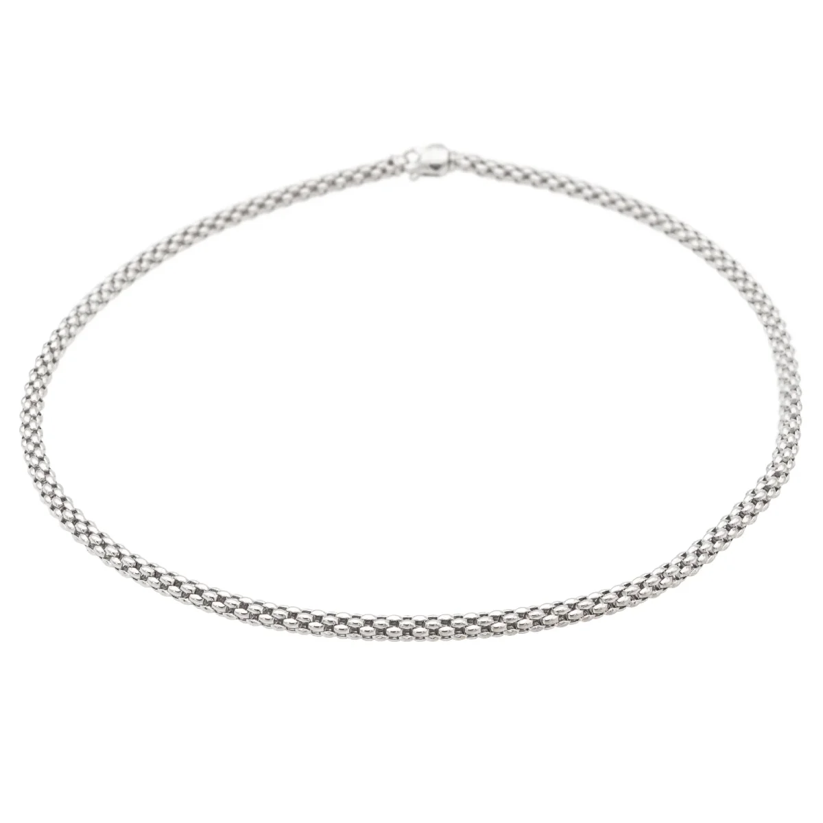 Fope Collier Maille pop-corn Or blanc – Image 4