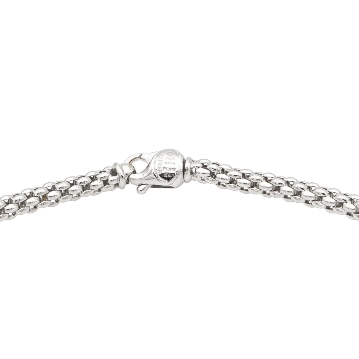 Fope Collier Maille pop-corn Or blanc – Image 5