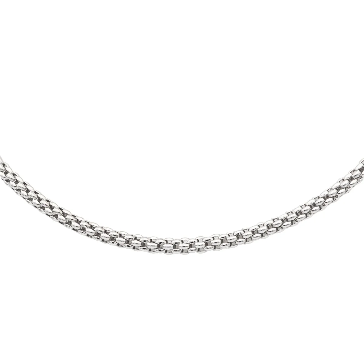 Fope Collier Maille pop-corn Or blanc – Image 6