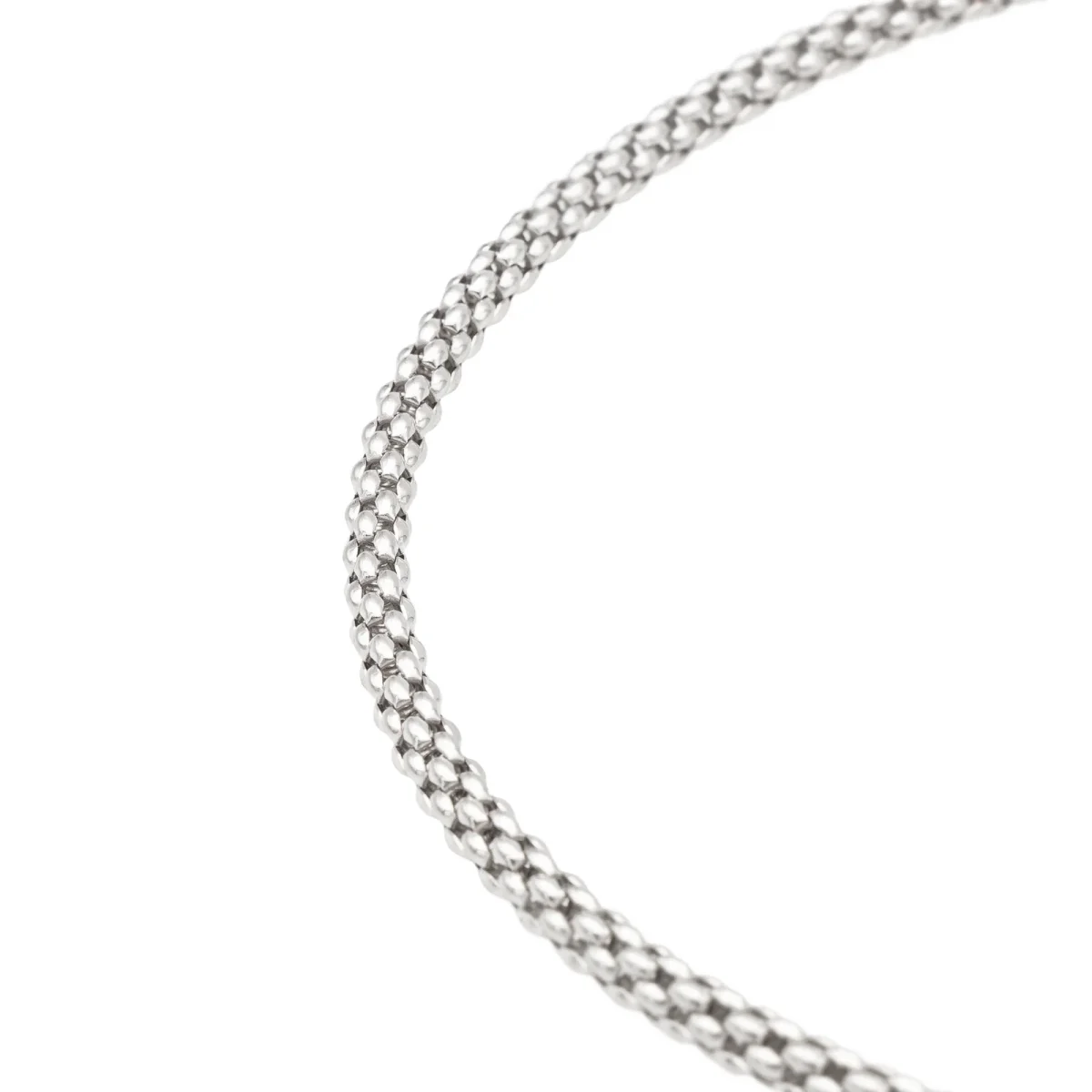 Fope Collier Maille pop-corn Or blanc – Image 7