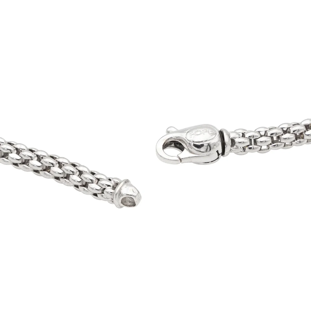 Fope Collier Maille pop-corn Or blanc – Image 8