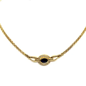 Collier Ras de cou Or jaune Saphir, Diamant
