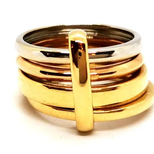 Bague 3 ors Or jaune, Or blanc, Or rose Diamant