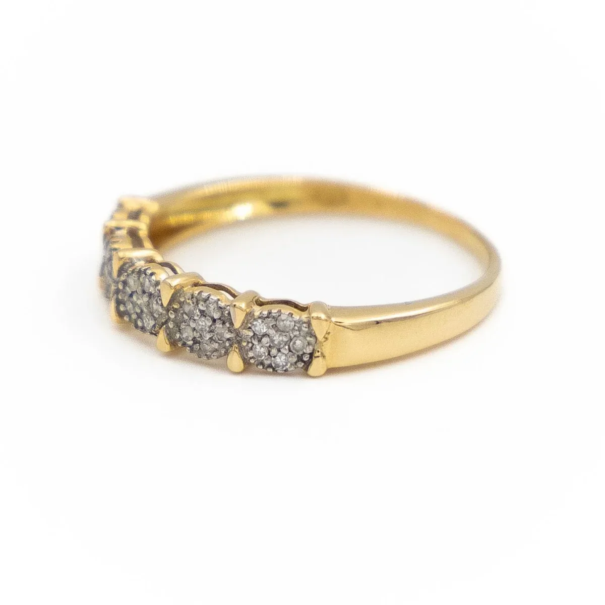 Bague Alliance Or jaune, Or blanc Diamant – Image 4